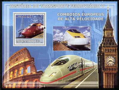 Mozambique 2009 History of Transport - Railways #05 perf s/sheet unmounted mint