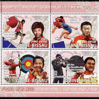 Guinea - Bissau 2009 Beijing Olympics - Table Tennis, Archery & Shooting perf sheetlet containing 4 values unmounted mint, Michel 4069-72