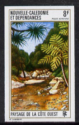 New Caledonia 1974 West Coast Landscapes 8f (Palms) imperf proof from limited printing unmounted mint, SG 534*