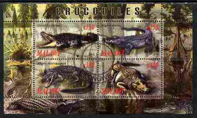 Malawi 2010 Crocodiles perf sheetlet containing 4 values fine cto used