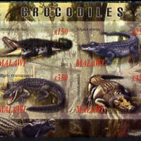 Malawi 2010 Crocodiles imperf sheetlet containing 4 values unmounted mint