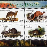 Malawi 2010 Kangaroos perf sheetlet containing 4 values unmounted mint