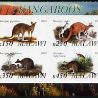 Malawi 2010 Kangaroos imperf sheetlet containing 4 values unmounted mint