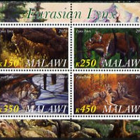 Malawi 2010 Lynx perf sheetlet containing 4 values unmounted mint