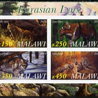 Malawi 2010 Lynx imperf sheetlet containing 4 values unmounted mint