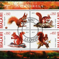 Malawi 2010 Squirrels perf sheetlet containing 4 values fine cto used