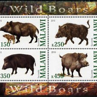 Malawi 2010 Wild Boars perf sheetlet containing 4 values unmounted mint