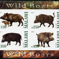 Malawi 2010 Wild Boars imperf sheetlet containing 4 values unmounted mint