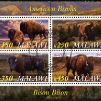 Malawi 2010 American Bison perf sheetlet containing 4 values fine cto used