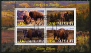 Malawi 2010 American Bison perf sheetlet containing 4 values fine cto used