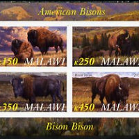 Malawi 2010 American Bison imperf sheetlet containing 4 values unmounted mint