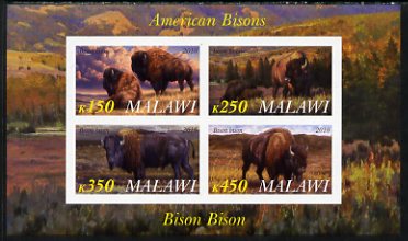 Malawi 2010 American Bison imperf sheetlet containing 4 values unmounted mint
