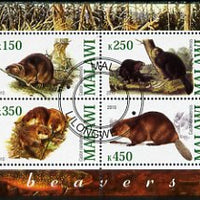 Malawi 2010 Beavers perf sheetlet containing 4 values fine cto used