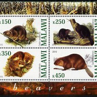 Malawi 2010 Beavers perf sheetlet containing 4 values unmounted mint