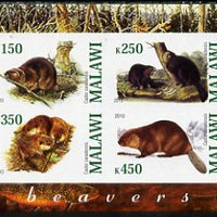 Malawi 2010 Beavers imperf sheetlet containing 4 values unmounted mint