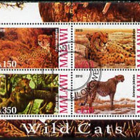 Malawi 2010 Wild Cats perf sheetlet containing 4 values fine cto used