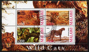 Malawi 2010 Wild Cats perf sheetlet containing 4 values fine cto used