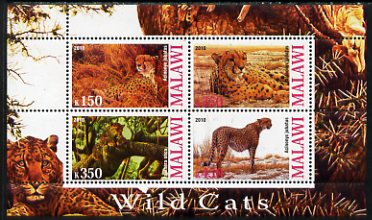 Malawi 2010 Wild Cats perf sheetlet containing 4 values unmounted mint