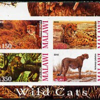 Malawi 2010 Wild Cats imperf sheetlet containing 4 values unmounted mint