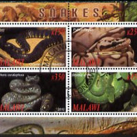 Malawi 2010 Snakes perf sheetlet containing 4 values fine cto used