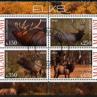 Malawi 2010 Elks perf sheetlet containing 4 values fine cto used