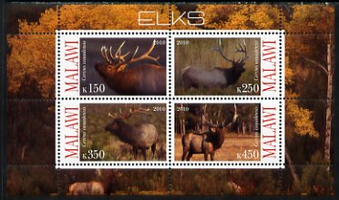 Malawi 2010 Elks perf sheetlet containing 4 values unmounted mint