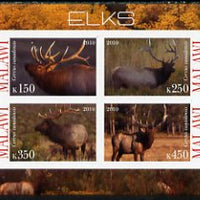 Malawi 2010 Elks imperf sheetlet containing 4 values unmounted mint