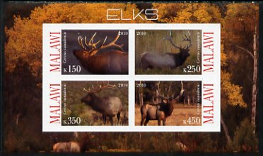 Malawi 2010 Elks imperf sheetlet containing 4 values unmounted mint