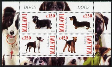 Malawi 2010 Dogs perf sheetlet containing 4 values unmounted mint