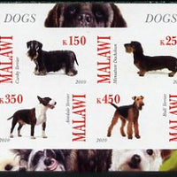 Malawi 2010 Dogs imperf sheetlet containing 4 values unmounted mint