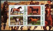 Malawi 2010 Horses perf sheetlet containing 4 values fine cto used
