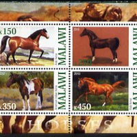 Malawi 2010 Horses perf sheetlet containing 4 values unmounted mint