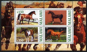 Malawi 2010 Horses perf sheetlet containing 4 values unmounted mint