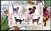Malawi 2010 Domestic Cats perf sheetlet containing 4 values fine cto used