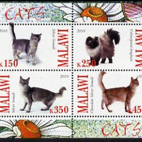 Malawi 2010 Domestic Cats perf sheetlet containing 4 values unmounted mint