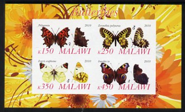 Malawi 2010 Butterflies #3 imperf sheetlet containing 4 values unmounted mint