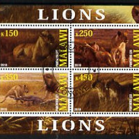 Malawi 2010 Lions perf sheetlet containing 4 values fine cto used