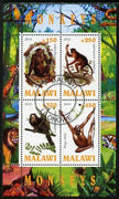 Malawi 2010 Monkeys perf sheetlet containing 4 values fine cto used