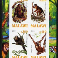 Malawi 2010 Monkeys imperf sheetlet containing 4 values unmounted mint