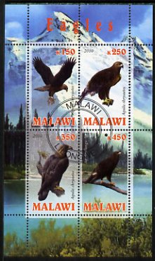 Malawi 2010 Eagles perf sheetlet containing 4 values fine cto used