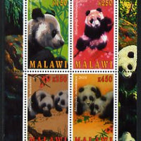 Malawi 2010 Pandas perf sheetlet containing 4 values unmounted mint