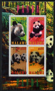 Malawi 2010 Pandas perf sheetlet containing 4 values unmounted mint