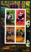 Malawi 2010 Pandas imperf sheetlet containing 4 values unmounted mint