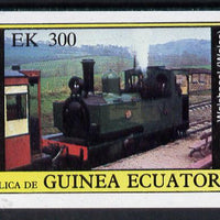 Equatorial Guinea 1977 Locomotives imperf souvenir sheet (300ek value) unmounted mint