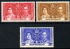 Montserrat 1937 KG6 Coronation set of 3 unmounted mint SG 98-100