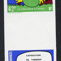 New Caledonia 1976 Philately in Schools Stamp Exhibition imperf gutter pair proof from limited printing, SG 571