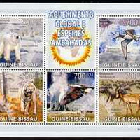 Guinea - Bissau 2009 Global Warming & Endangered Animals perf sheetlet containing 5 values unmounted mint