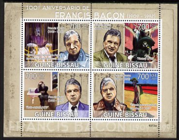 Guinea - Bissau 2009 Paintings by Francis Bacon perf sheetlet containing 4 values unmounted mint Michel 4158-61
