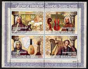 Guinea - Bissau 2009 George Frederic Handel perf sheetlet containing 4 values unmounted mint Michel 4158-61