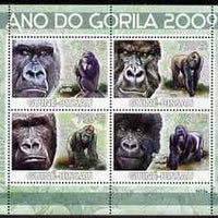 Guinea - Bissau 2009 Year of the Gorilla perf sheetlet containing 4 values unmounted mint Michel 4178-81